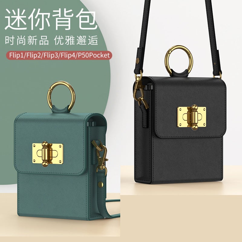Suitable for Folding Mobile Phone Crossbody Bag Samsung Mini Bag Protective Case ins Women's Chanel Style Chain Bag Leather Case - Image 5